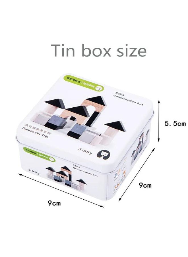 Generic - Wooden Brain IQ Training Puzzle in tin box Counting Toys for Kids Mathematics Math Diy Toys, Gomoku - Image 1