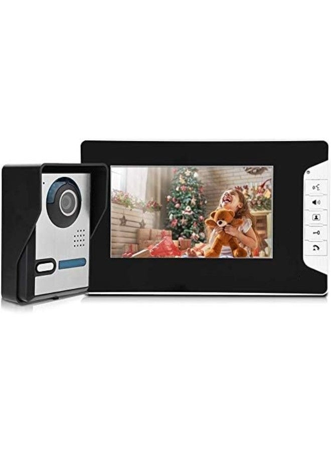 كلاراكو طقم جرس باب فيديو طقم جرس باب إنتركوم نظام كاميرا أمان ذكي أجهزة حماية منزلية بشاشة TFT LCD مقاس 7 بوصات ووظيفة الرؤية الليلية ومقاومة فائقة للأمطار (قابس أمريكي) - Image 1