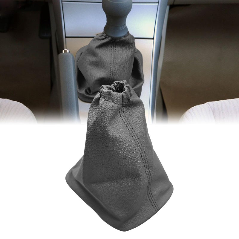 SUNBREATH Compatible with Gear Shift Knob Boot Cover for Toyota Corolla 20072013 Leather Shifter Lever Knob Dust Cover for Dust Prevention Protection Gray - Image 2