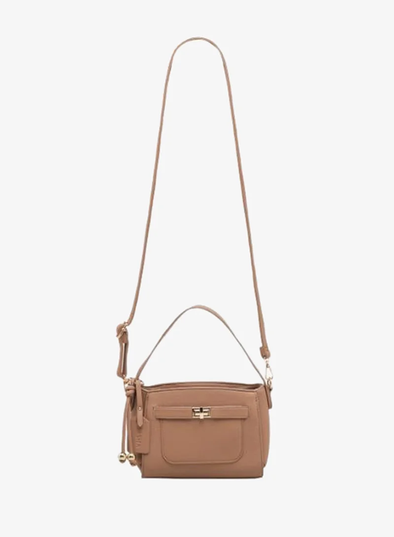 Sasha Sasha Textured Crossbody Bag with Zip Closure