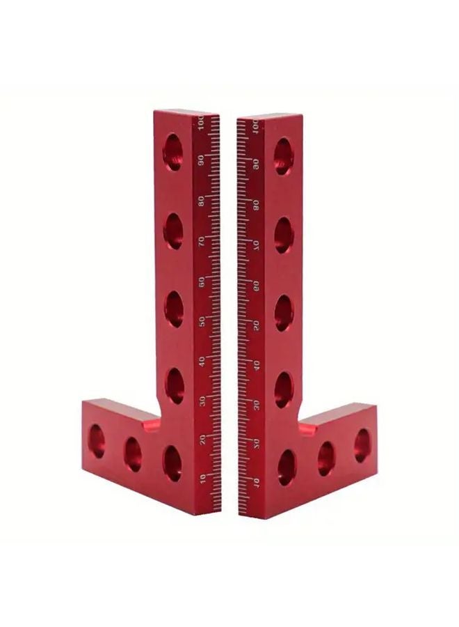 Small L Ruler Red Aluminum Alloy Woodworking Square 90 Degree Right Angle Clamp - Image 3