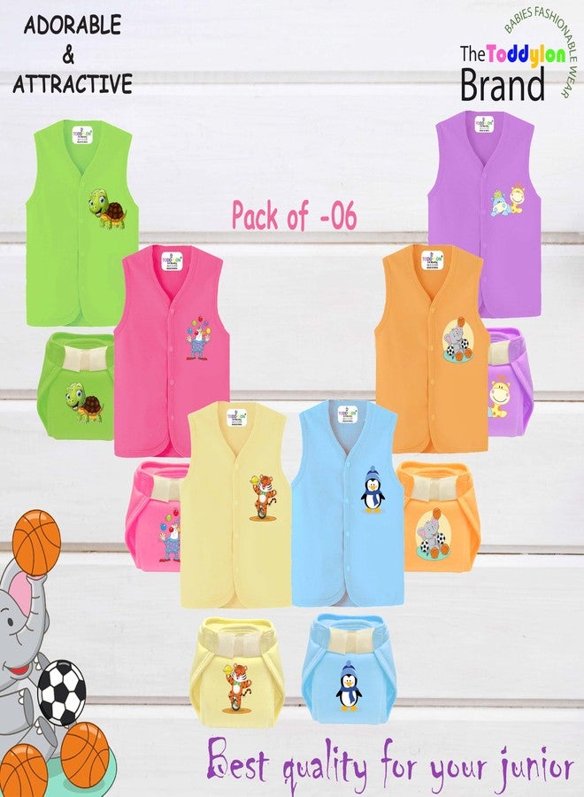 Toddylon New Born Baby Clothes Jhabla Set with Non Padded Single Layer Nappy | Baby Dress | Front Open Shirt | Nappies | Cotton | Clothing Set | Sleepwear | Gift Combo | Boys & Girls (0-6 Months) - Image 2