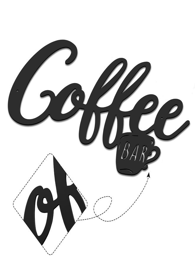 Hotop Pot Head Hanging Sign But First Metal Sign Coffee Station Metal Letter Sign Coffee Word Art Farmhouse Kitchen Wall Decor (Simple Style) - Image 2