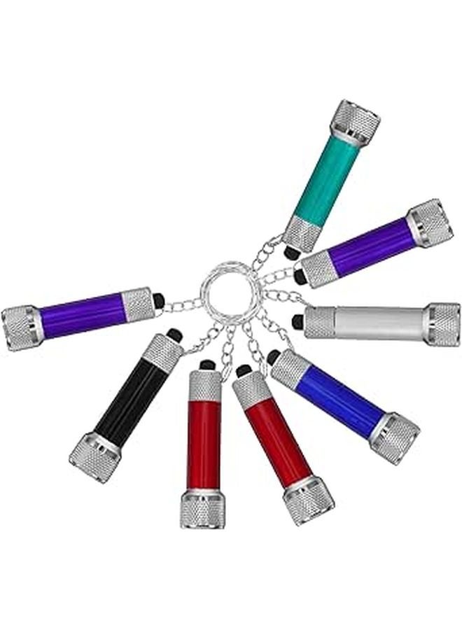 Portable Mini LED Keychain Flashlight 8 Pack Metal Alloy Torch for Camping Hiking Fishing - Image 1