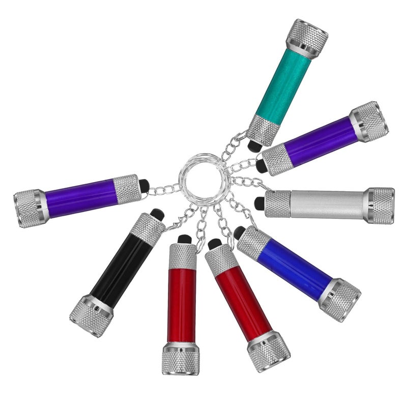 Portable Mini LED Keychain Flashlight 8 Pack Metal Alloy Torch for Camping Hiking Fishing - Image 2