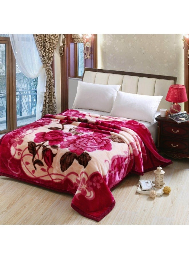 KYD - Microfiber Double Layer Winter Thick Raschel Mink Weighted Blanket For Double Bed Soft Warm Heavy Fluffy Soft 180*220CM 3KG - Image 1