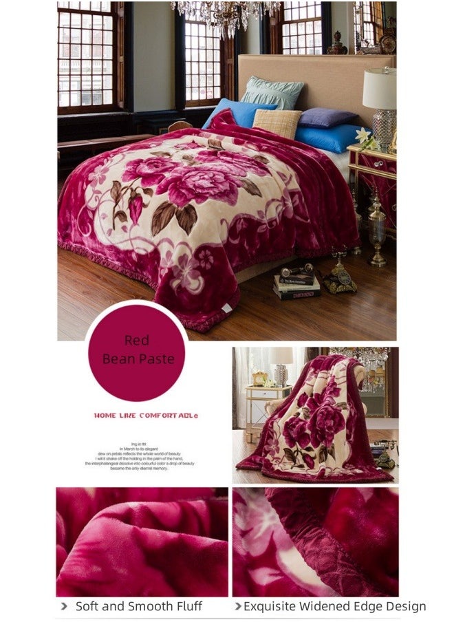 KYD - Microfiber Double Layer Winter Thick Raschel Mink Weighted Blanket For Double Bed Soft Warm Heavy Fluffy Soft 180*220CM 3KG - Image 1