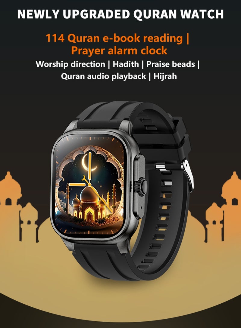LIGE Muslims Smart Watch with Qibla Pointer Voice Prayer Including 114 Chapters of Quranic Verses 2.01 Inch HD Display 400mAh Sports health Monitoring Bluetooth Call Waterproof Smart Watches for Men Women with Extra Metal Strap  - Image 5