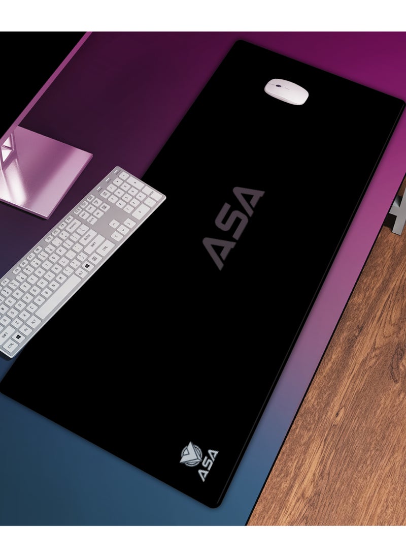 ASA - Extended Mouse Pad 90x40cm Non-Slip Rubber Base with Stitched Edges, Smooth Cloth Surface, Waterproof - Image 1
