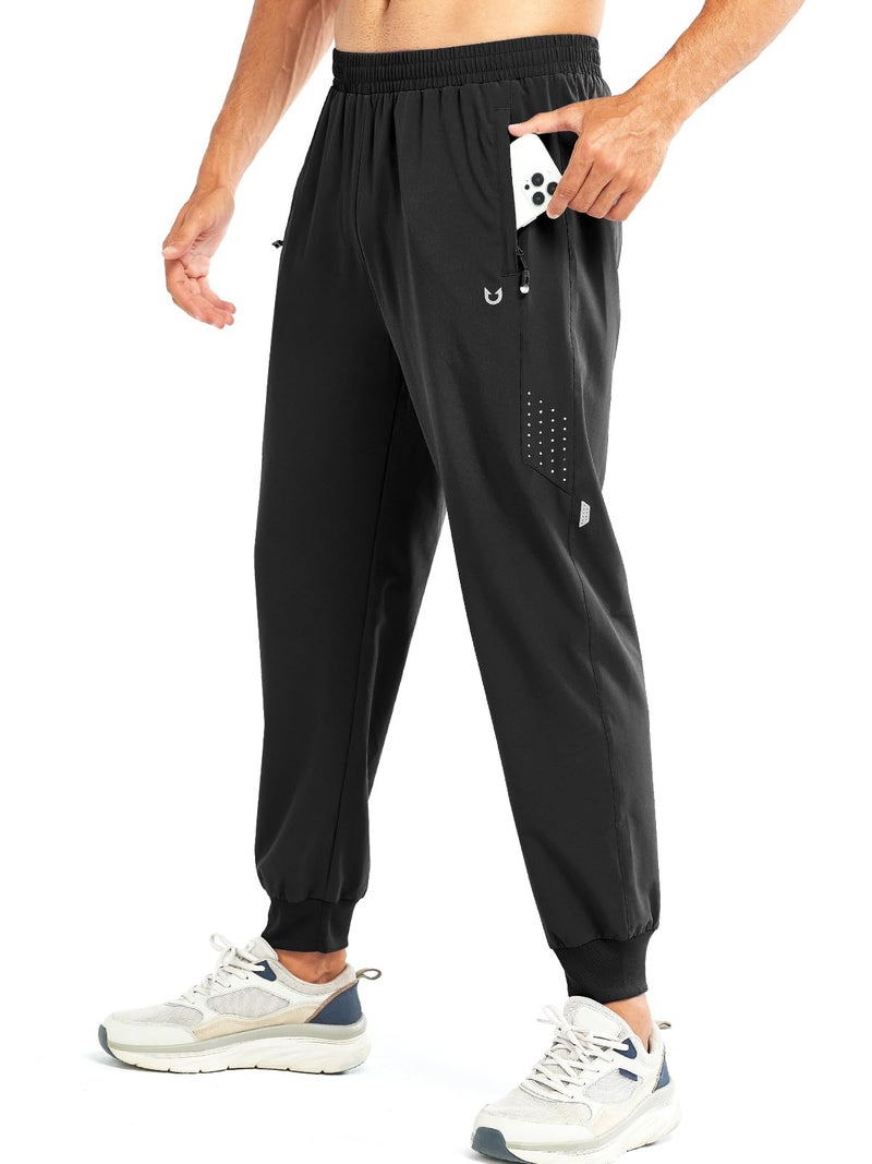 NORTHYARD Men's Athletic Running Pants Lightweight Workout Joggers Quick Dry Gym Sweatpants Active Sports Track Training Black XL - Image 1