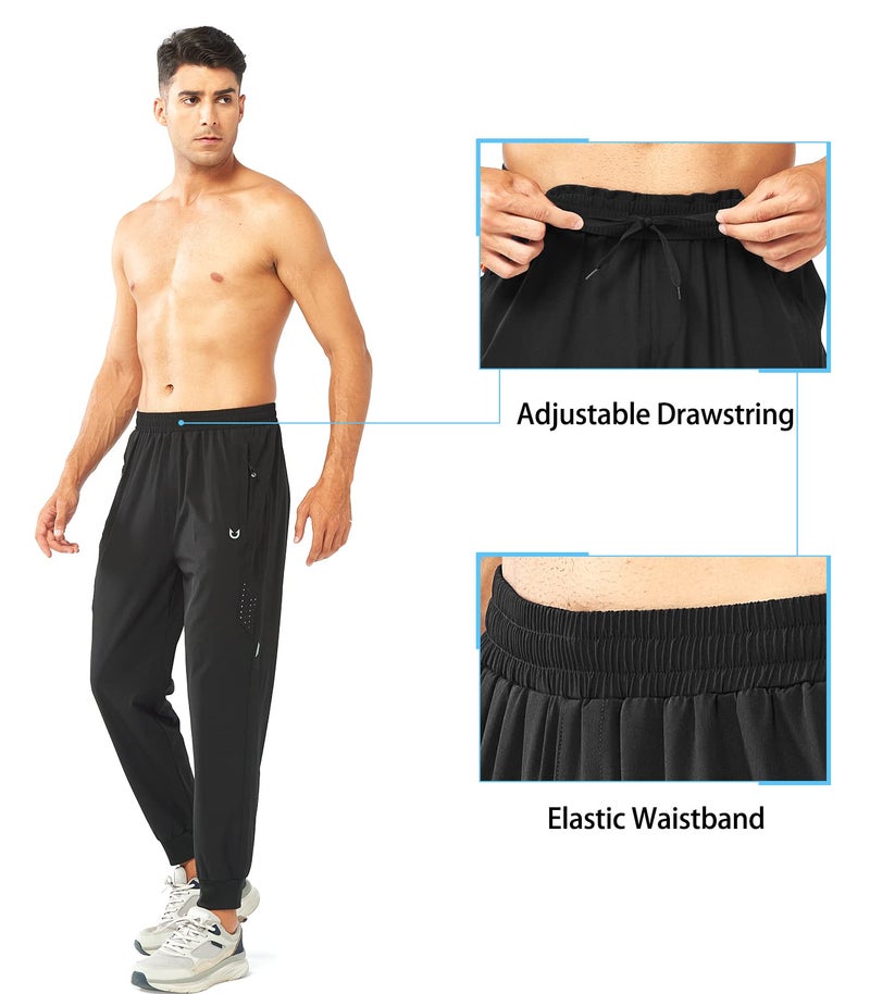 NORTHYARD Men's Athletic Running Pants Lightweight Workout Joggers Quick Dry Gym Sweatpants Active Sports Track Training Black XL - Image 5