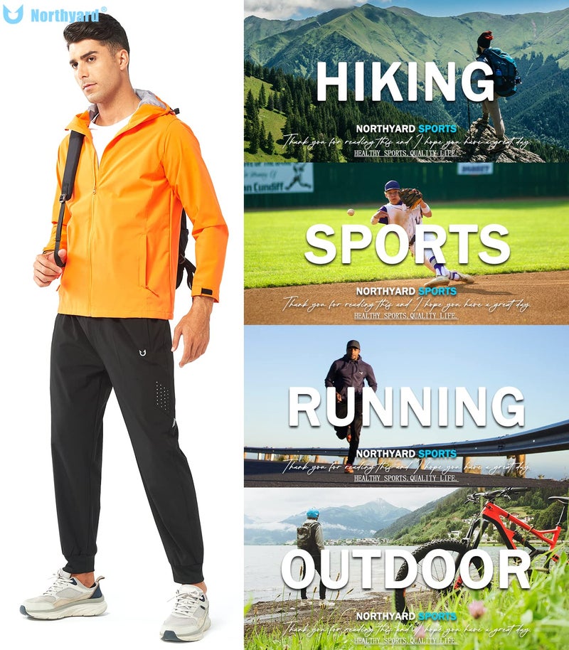 NORTHYARD Men's Athletic Running Pants Lightweight Workout Joggers Quick Dry Gym Sweatpants Active Sports Track Training Black XL - Image 2