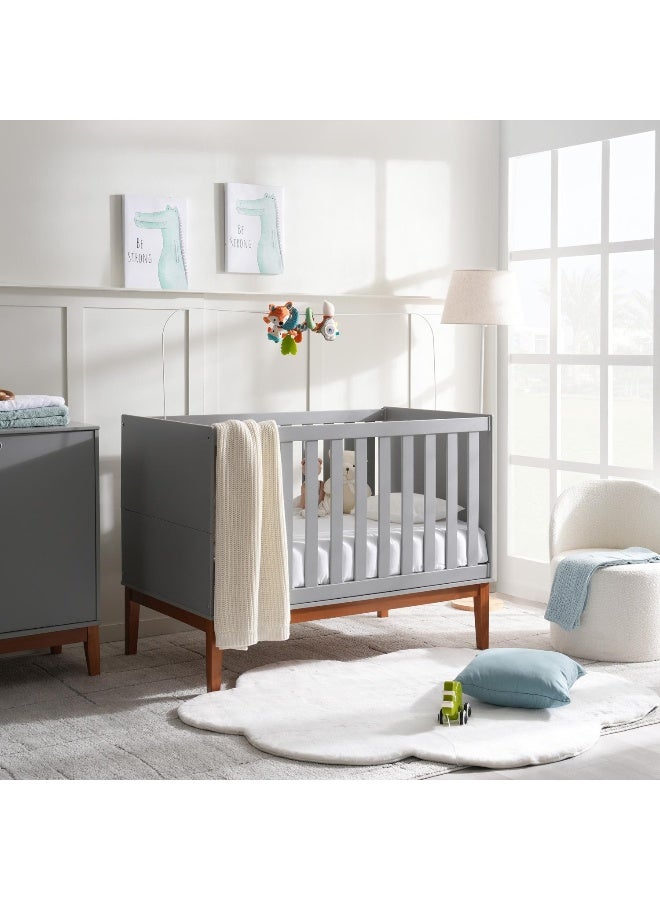 Pan Home Elenor Baby Crib 70X130 Cm - Grey - Image 2