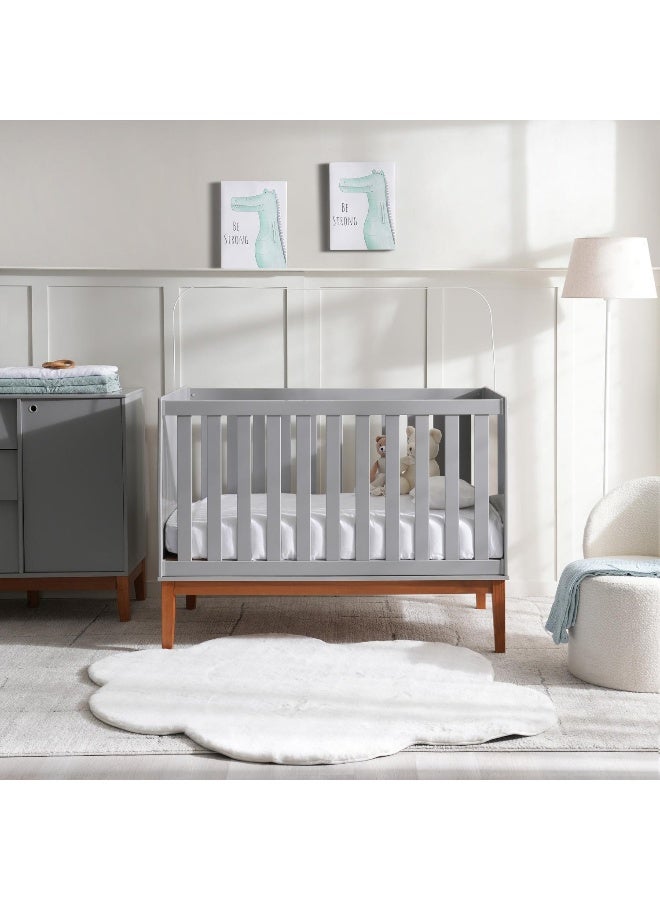 Pan Home Elenor Baby Crib 70X130 Cm - Grey - Image 3