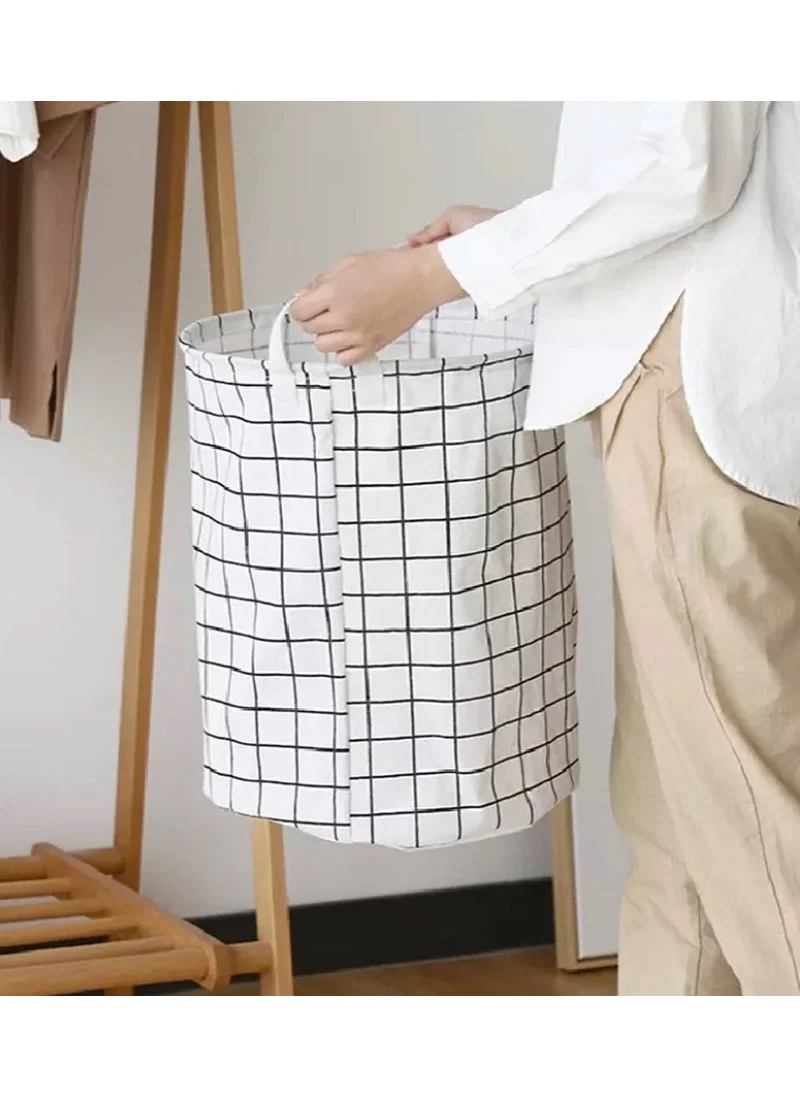 Nelson Toy Basket Double Layer Fabric Foldable Basket - White Panel