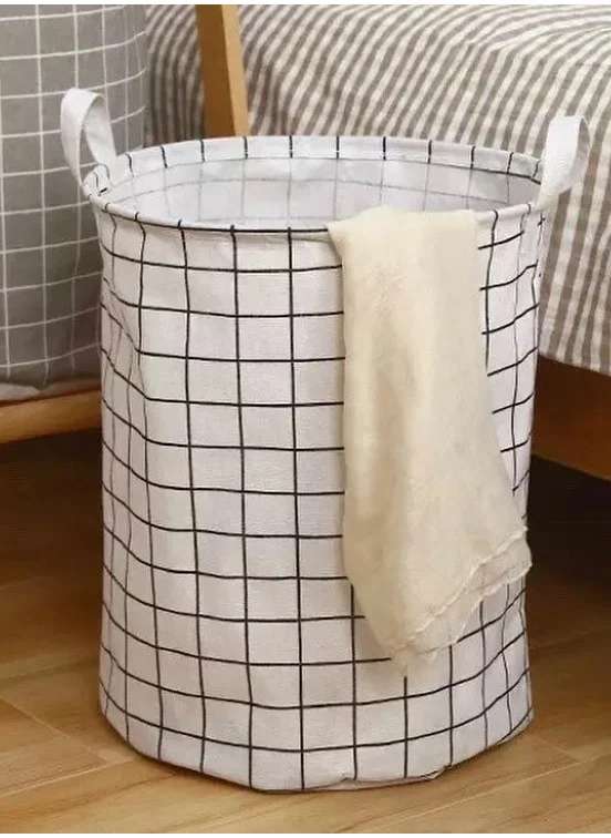 Nelson Toy Basket Double Layer Fabric Foldable Basket - White Panel