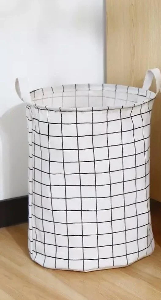 Nelson Toy Basket Double Layer Fabric Foldable Basket - White Panel