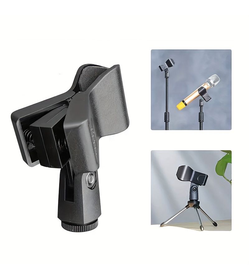 4 Pack Microphone Spring Clips M-01 Compatible with Handheld XLR Wireless Shotgun Condenser Mics Flexible Mounting Durable Plastic Black Microphone Accessories - Image 3