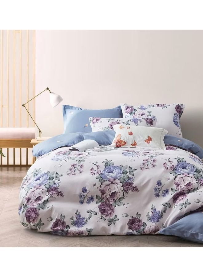 6-Piece King Size Duvet Cover Set Microfibre Super Soft Bed Sheet Includes 1xDuvet Cover 220x240 cm 1xFitted Sheet 200x200+30 cm 4xPillow cases 50x75 cm Multicolor