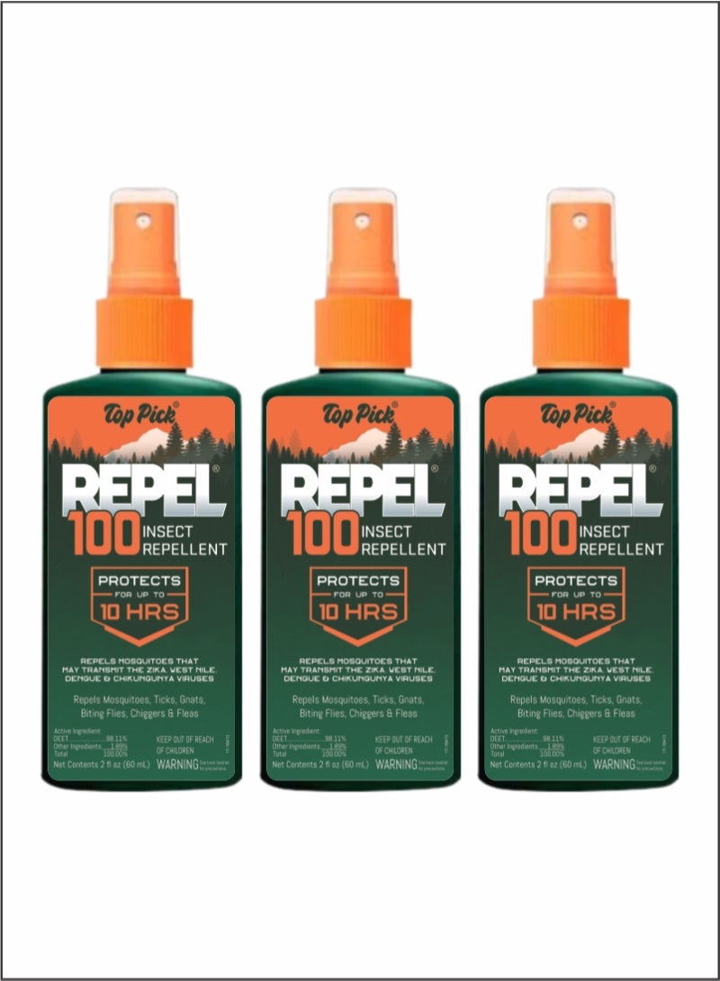 Top Pick Advanced 10-Hour Insect Repellent Protection from 100 Types of Insects (Pack of 3)