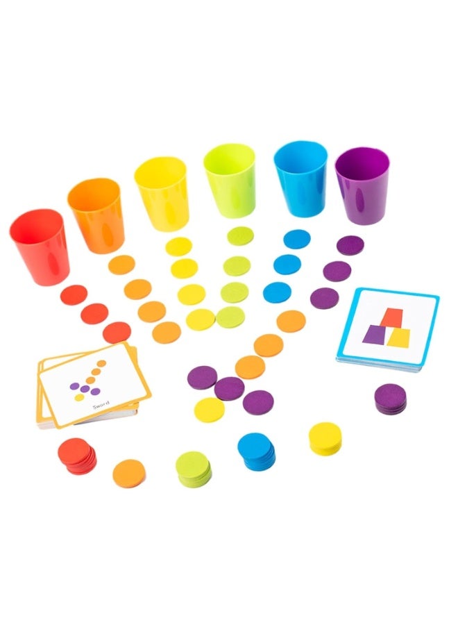 حديقة الألعاب مجموعة أكواب فرز الألوان - ٦ ألوان | لعبة تعليمية للأطفال | تُحسّن مهارات تمييز الألوان والمهارات الحركية الدقيقة | لعبة تعليمية مبكرة | لعبة أكواب التكديس - Image 1