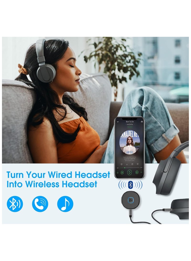 Bluetooth Aux Receiver for Car, Noise Cancelling 3.5mm Bluetooth to Aux Car Adapter, Wireless Audio Receiver for Home Stereo/Wired Headphones, Hands-Free Call, 16H Battery Life - Image 4