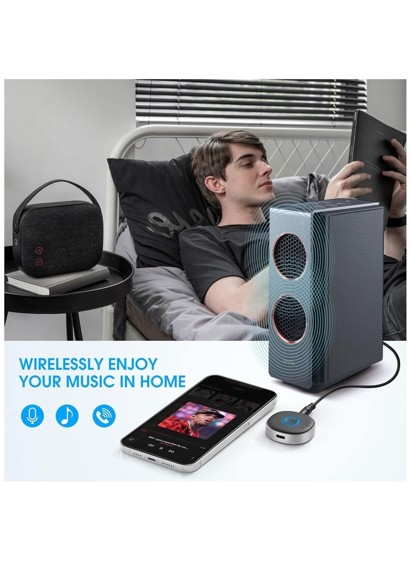 Bluetooth Aux Receiver for Car, Noise Cancelling 3.5mm Bluetooth to Aux Car Adapter, Wireless Audio Receiver for Home Stereo/Wired Headphones, Hands-Free Call, 16H Battery Life - Image 3