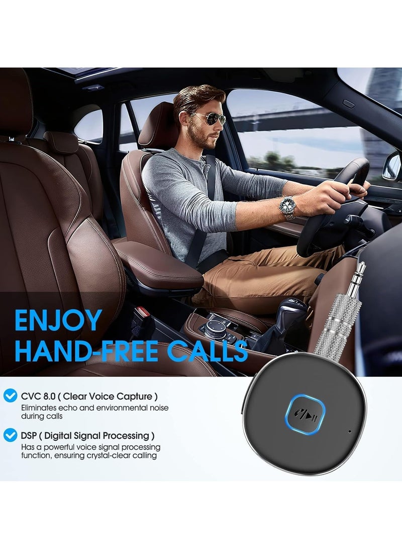 Bluetooth Aux Receiver for Car, Noise Cancelling 3.5mm Bluetooth to Aux Car Adapter, Wireless Audio Receiver for Home Stereo/Wired Headphones, Hands-Free Call, 16H Battery Life - Image 5