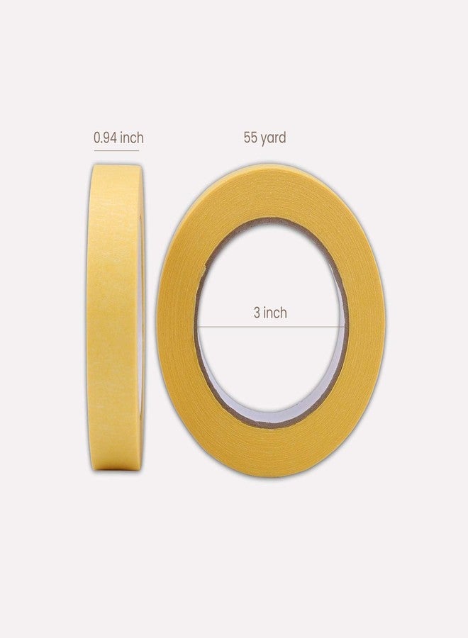 Lichamp شريط لاصق أصفر للسيارات من Lichamp، 25 مم × 50 م، للطلاء، شريط لاصق لهيكل السيارة لتفاصيل السيارة، أشرطة رسامين صفراء، 1 بوصة × 55 ياردة × 2 لفة - Image 5