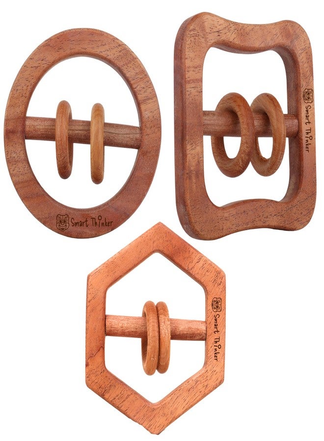 SMARTTHINKER Neem Wood Baby Rattle Combo Set for Infants & Toddlers | Montessori Sensory Grasping & Teether Toys | Early Learning Wooden Toys for Newborn Babies - Image 1