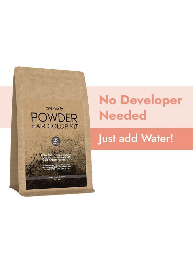 One N Only One 'n Only Powder Hair Color Kit, Black, Permanent Color in Single Application, 100% Gray Hair Coverage without Lift, Just Add Water - No Developer Needed, Vegan and Cruelty Free - Image 3