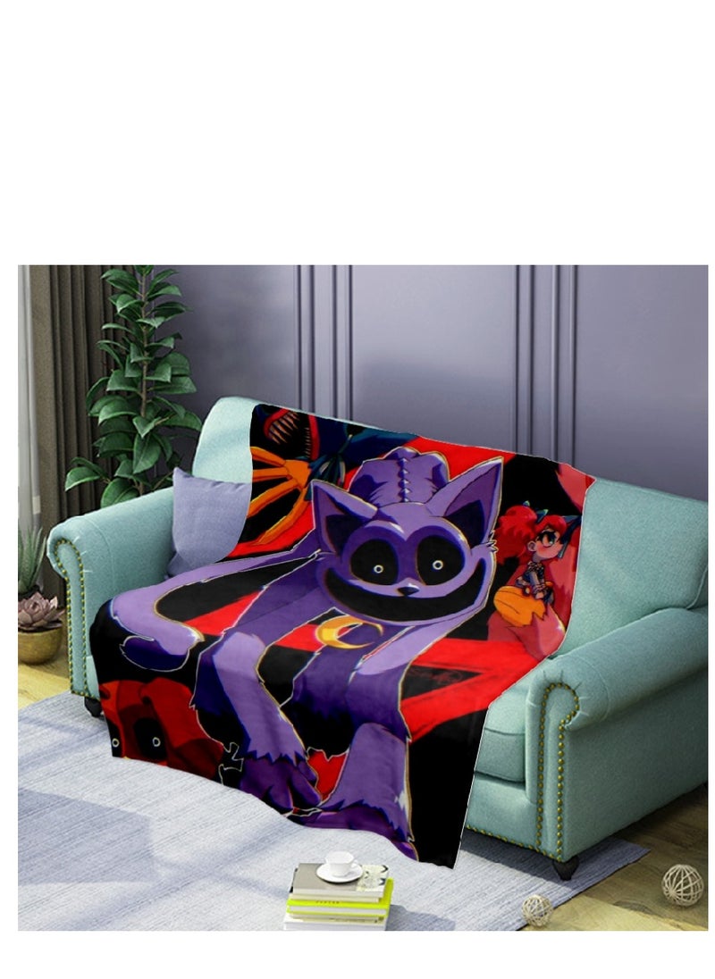 Y&D poppy playtime smiling crittersFlannel Throw Blanket  Super Soft Lightweight Air Conditioner Blanket Cooling Summer Blanket Towel Blanket For Couch  - Image 1