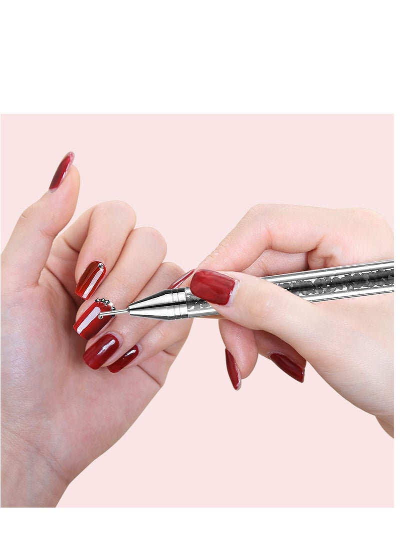 KASTWAVE Rhinestone Picker Dotting Pen, Dual-Ended Wax Pencil Nail Art Gems Crystals Studs Pick Up Tool with 1 Extra Wax Tip - Image 3