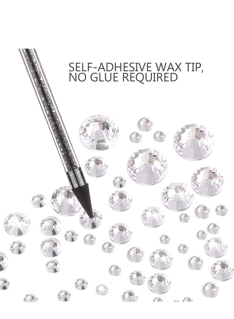 KASTWAVE Rhinestone Picker Dotting Pen, Dual-Ended Wax Pencil Nail Art Gems Crystals Studs Pick Up Tool with 1 Extra Wax Tip - Image 5
