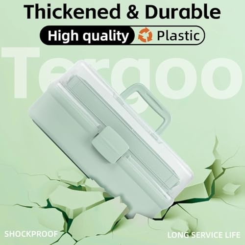 TERGOO 12.5in 3-Layer Multipurpose Craft Organizers and Storage with Adjustable Dividers, Portable Tackle Box, Folding Art & Craft Case for Medicine, Tool, Sewing Organizer (Brown) - Image 4