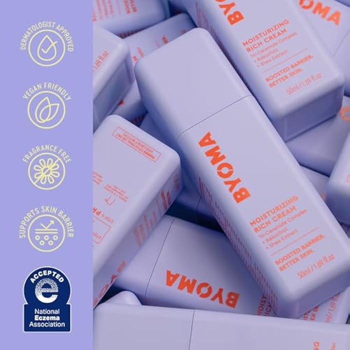 BYOMA Moisturizing Rich Cream - Barrier Repair Cream Face Lotion with Bakuchiol & Shea Extract - Ceramide Face Moisturizer for Dry Skin - Anti Wrinkle, Alcohol Free Face Moisturizer - 1.69 fl.oz - Image 5