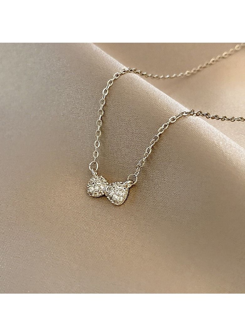 Satinior - Silver Bow Element Necklace - Image 1
