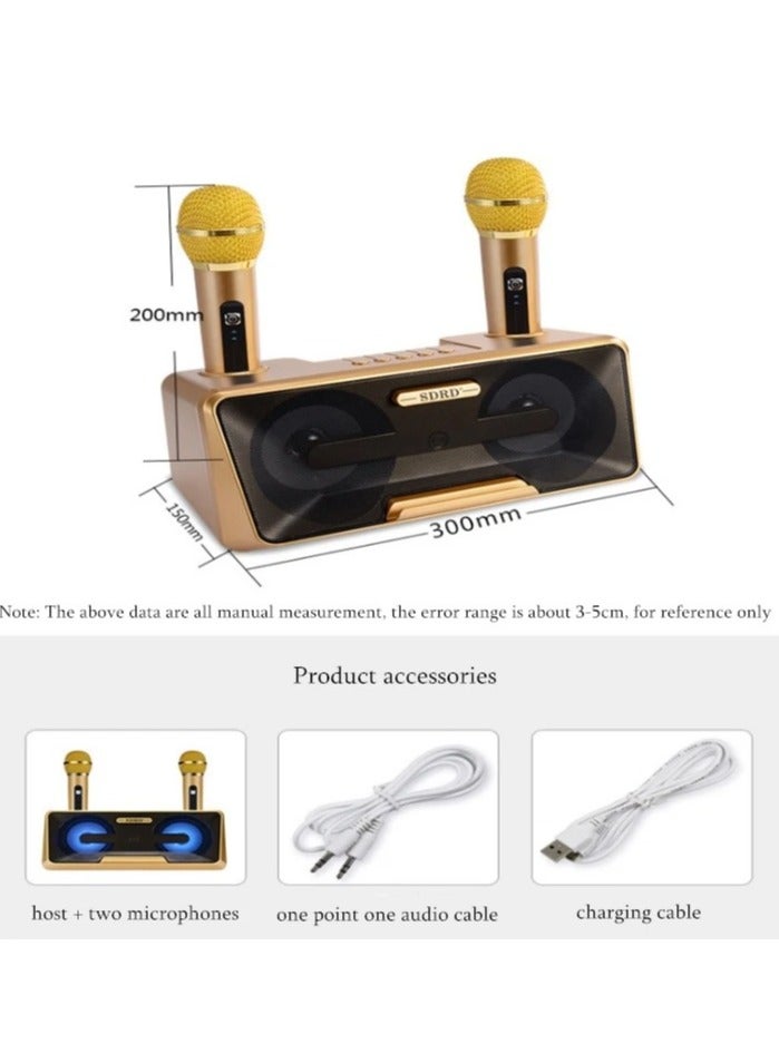 SDRD Microphone 2 in 1 Family Portable Wireless Live Dual Bluetooth Speaker Wireless with Dual Microphones  - Image 5