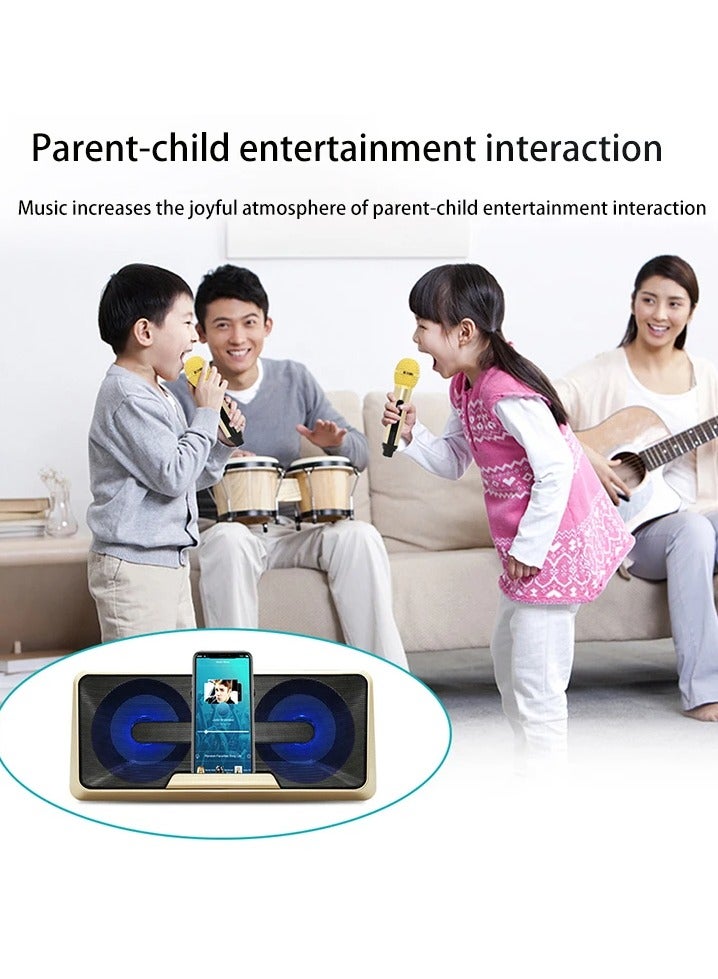 SDRD Microphone 2 in 1 Family Portable Wireless Live Dual Bluetooth Speaker Wireless with Dual Microphones  - Image 4