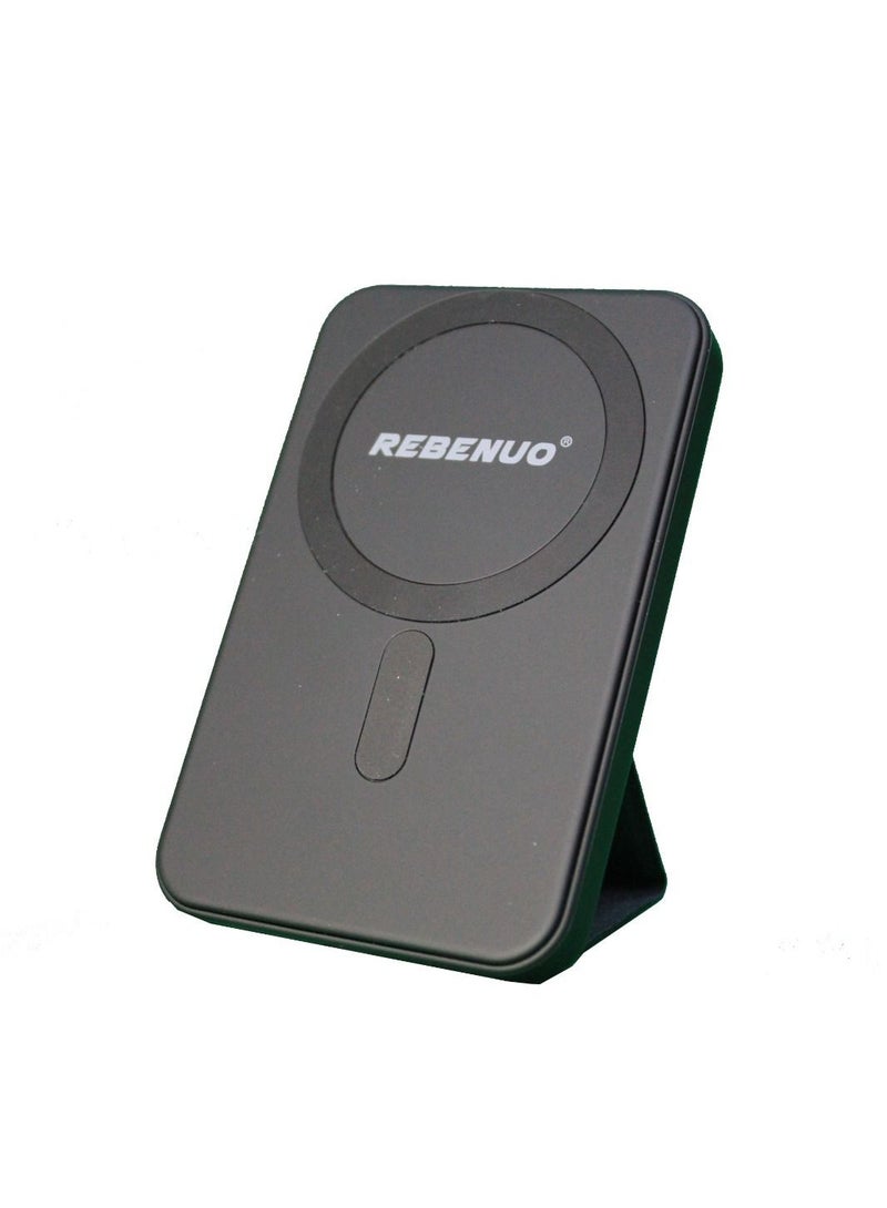 REBENUO Magnetic Battery (MagGo), 5000mAh Foldable Magnetic Wireless Portable Charger and USB-C iPhone 14 Pro Max/14/13 Series Black - Image 3