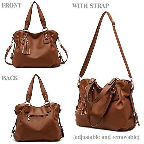 Soperwillton Fashion Handbag for Women Shoulder Bag Top Handle Satchel Hobo Tote Bag Purse Set 4pcs - Image 2