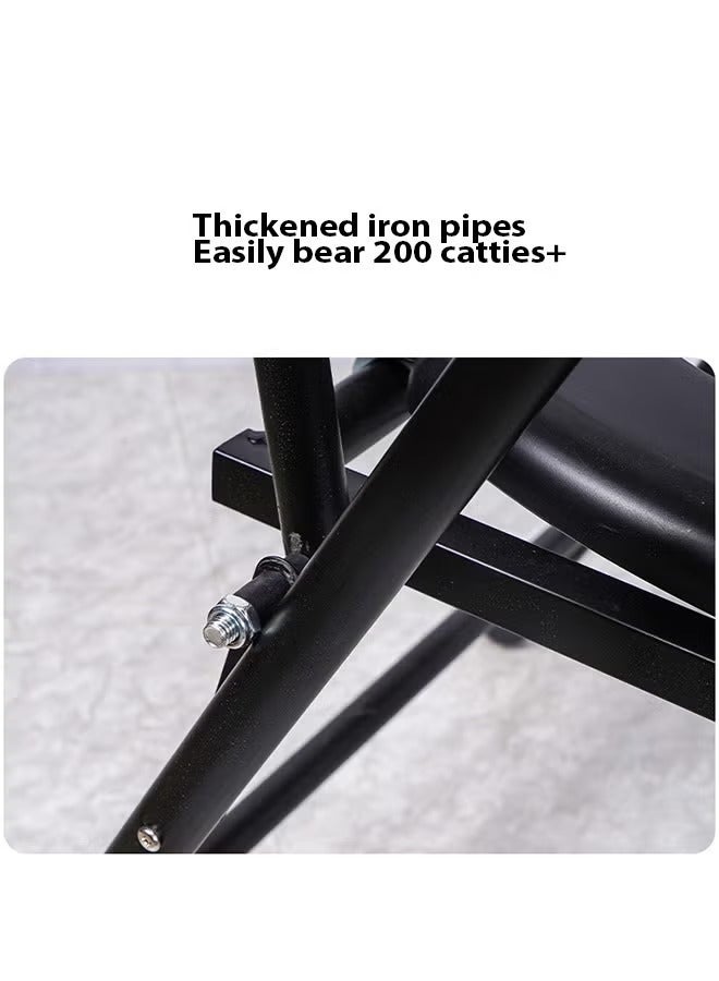 غاز كرسي مرحاض قابل للطي مع مساند للذراع – مقعد مرحاض متين باللون الأسود للمسنين والاستخدام الخارجي (51×46×79 سم) - Image 5