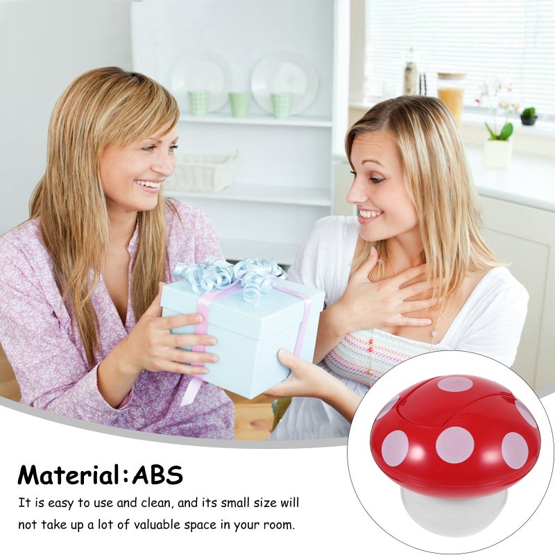 Mushroom Mini Trash Can Adorable Garbage Bin Trash Can with Lid Desktop Trash Can - Image 5