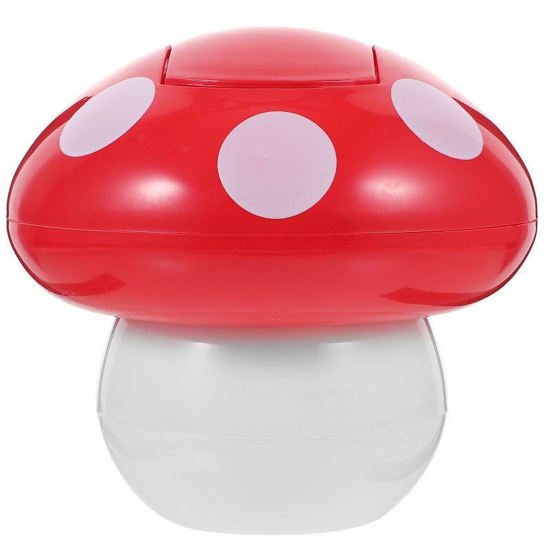 Mushroom Mini Trash Can Adorable Garbage Bin Trash Can with Lid Desktop Trash Can - Image 1