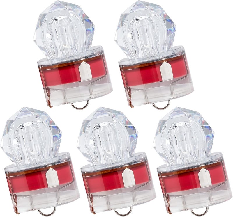Dr.Fish 5 Pack LED Deep Drop Fishing Lights Diamond Lights Water Activate LED Lighted Lures Deep Drop Rig Fishing Flashers Hablibut Tuna Swordfish - Image 1