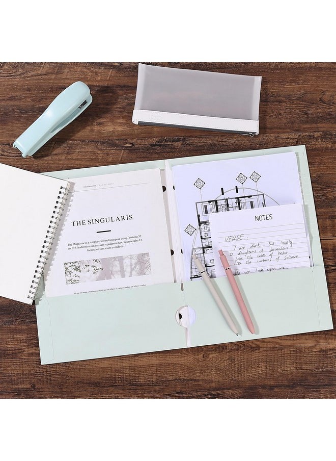 Mr. Pen - Pocket Folders 4 Pocket 4 Pack Pastel Colors Folders With Pockets 3 Hole Punched Folders Folders For School Folders With Pockets Binder Folders Pocket Folders For 3 Ring Binder - Image 1