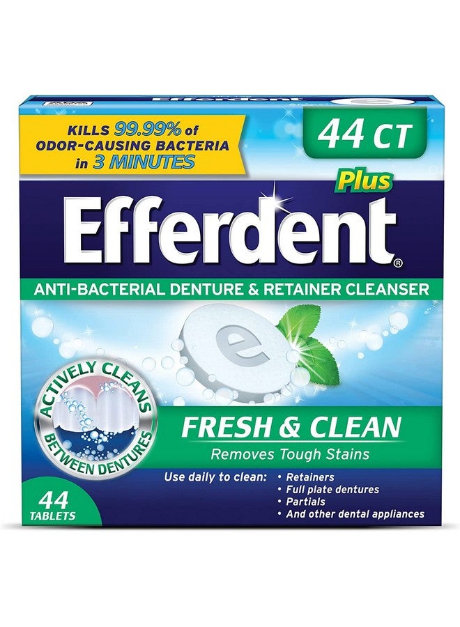 Efferdent Retainer Cleaning Tablets, Denture Cleaning Tablets For Dental Appliances, Minty Fresh & Clean, 44 Count, (Pack Of 3) - Image 1