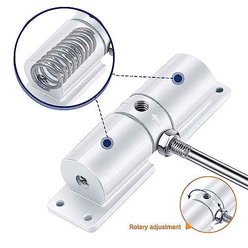 Houlibify Automatic Door Closer, Zinc Alloy Safety Spring Door Closer Adjustable 30 kg Closing Door Hinge (White) - Image 3