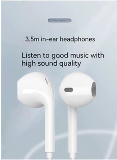Generic In-ear wired round hole earphones with microphone music earphones (black)  - Image 3