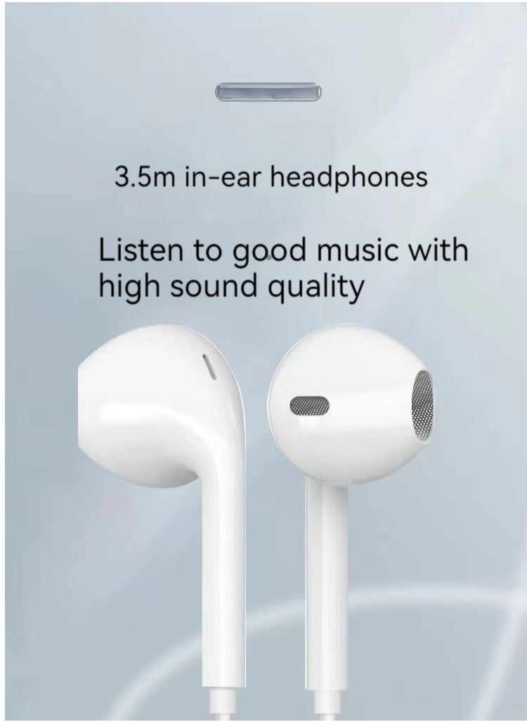 Generic In-ear wired round hole earphones with microphone music earphones (black)  - Image 3